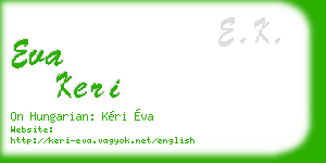 eva keri business card